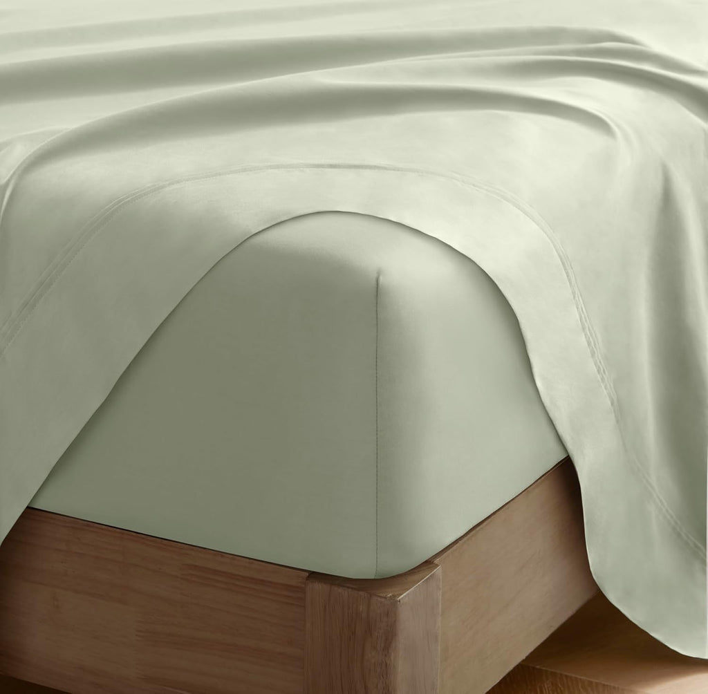Harbor House Luxury 100% Egyptian Cotton Sheet Set, 400 Thread Count Sateen Weave, Soft & Breathable Bed Sheets with Deep Pocket, 4-Piece Cal King Bedding Set, Sage