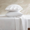 Harbor House Luxury 100% Egyptian Cotton Sheet Set, 400 Thread Count Sateen Weave, Soft & Breathable Bed Sheets with Deep Pocket, 4-Piece Queen Bedding Set, Bright White