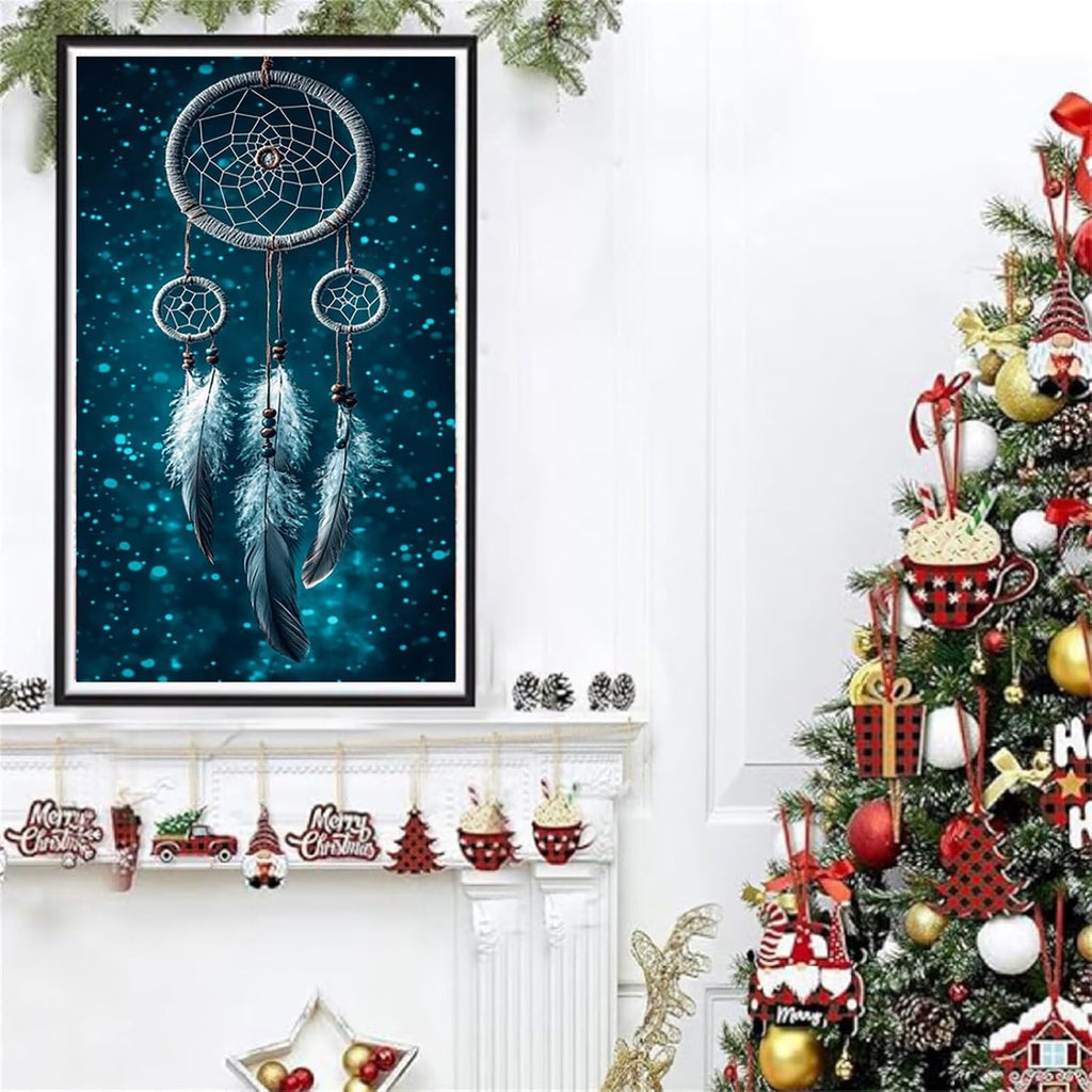 Diamond Art Kits for Adults Dreamcatcher Diamond Painting Kits 5D DIY Round Feather Full Drill Dimond Art Paintings Crystal Crafts for Adults for Gift Home Wall Decor, Large Size 36 x 72 Inch,Model933