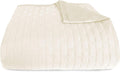 BedVoyage Luxury Queen Coverlet, 100% Viscose Derived from Bamboo, Reversible Cooling Quilt, Lightweight Bedspreads & Breathable Blanket, 96x98 Ultra Silky Soft & Temperature Regulating, Queen - Ivory