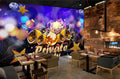 MWZ3497 Private Party Music Golden Stars HD 3D Wallpaper for Disco Club Karaoke[11 ft x 9 ft] / [335 cm x 274 cm]