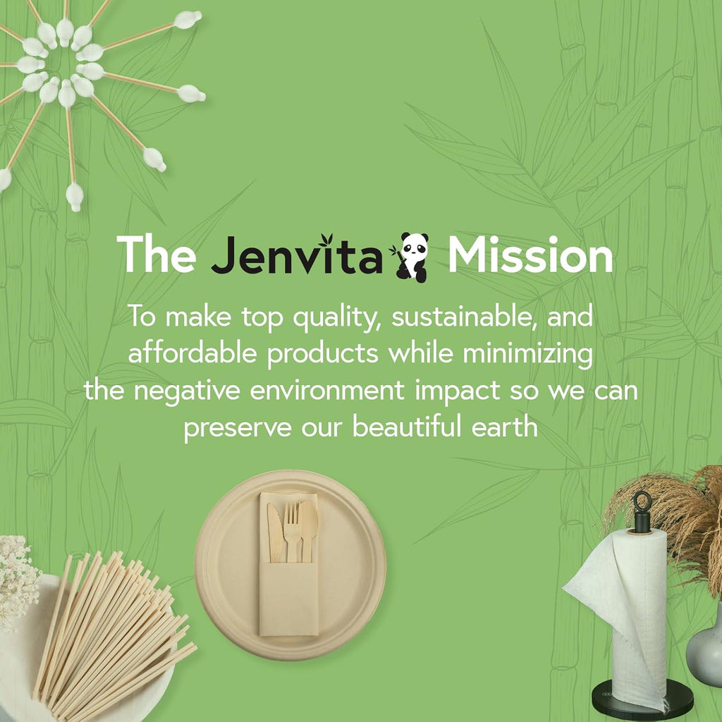 Jenvita 100% Bamboo Cocktail Napkins Bulk (6000-Pack) | 2-Ply FSC Certified | Compostable Bar Napkins Bulk for Party, Home or Commercial Use | 4.5 x 4.5 Inch Folded | Ideal for Weddings & Events