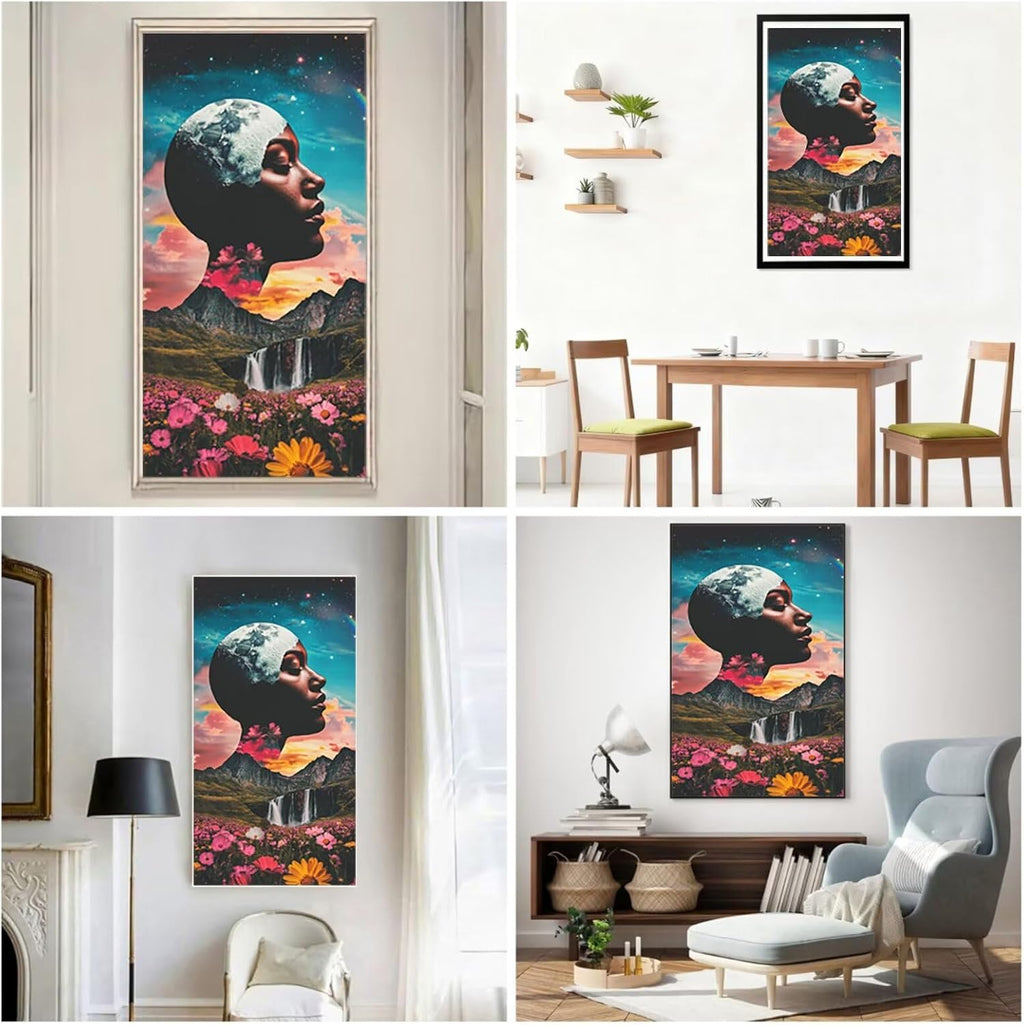Diamond Art Kits for Adults Landscape Diamond Painting Kits, 5D DIY Round Planet Full Drill Dimond Art Paintings Crystal Crafts for Adults for Gift Home Wall Decor, Large Size 36 x 72 Inch, Model723