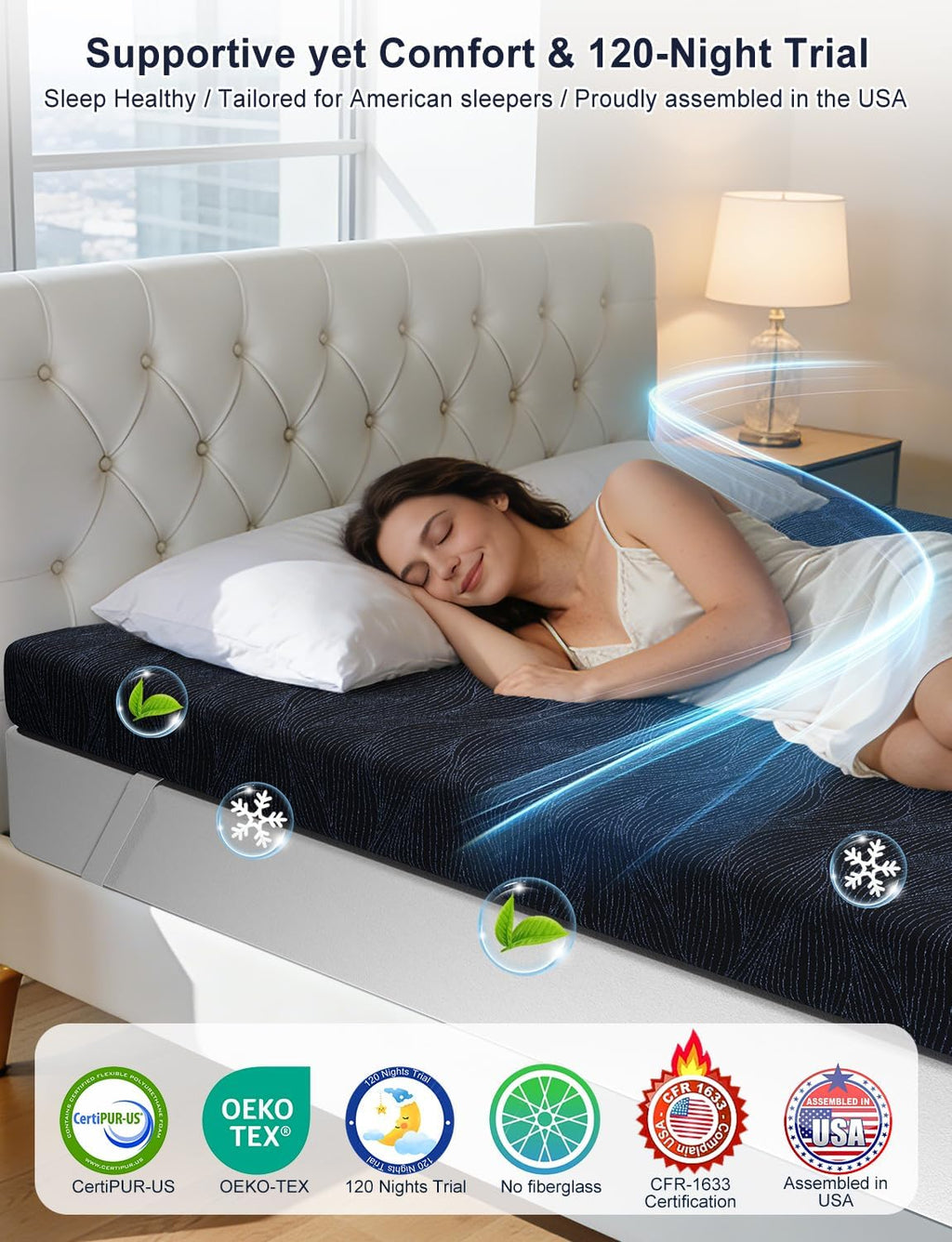 Extra Firm Mattress Topper Twin Size, 4 Inch High Density Cooling Memory Foam Mattress Topper for Back Pain Relief, Bamboo Charcoal Cooling Gel Infused Bed Topper with Washable Cover, CertiPUR-US