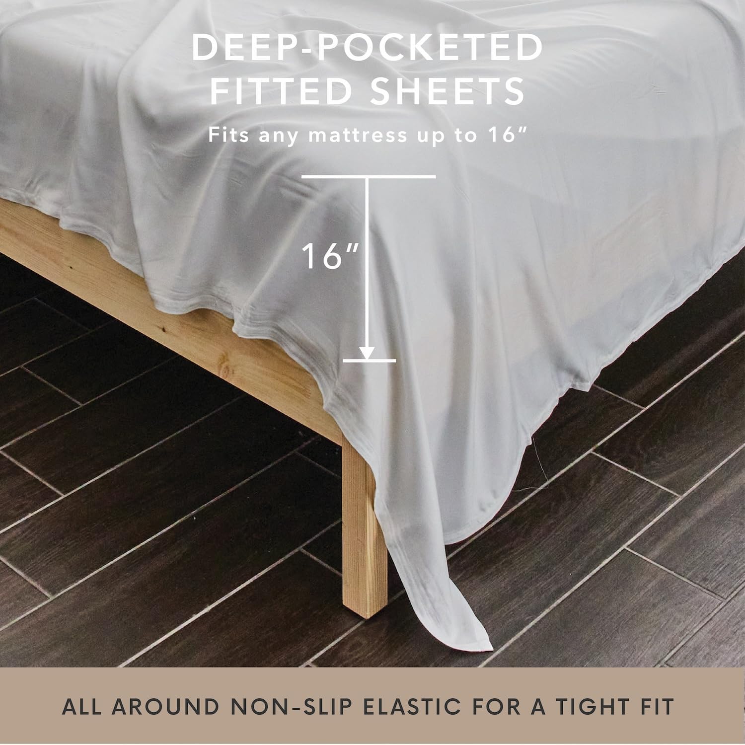 Bamboo Bay 4 Piece King Size Sheet Set, 100% Viscose Made from Bamboo, Breathable, Ultra Soft Cooling Bed Sheets for Hot Sleepers, Beddings with Deep Pockets Fit 16' Mattress, White