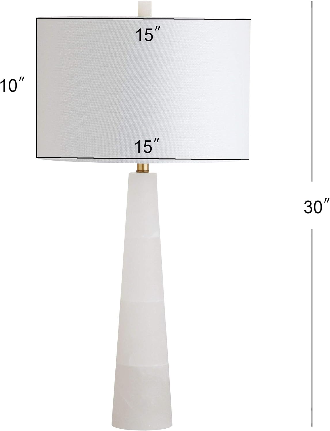 SAFAVIEH Lighting Collection Delilah Alabaster White 30-inch Bedroom Living Room Home Office Desk Nightstand Table Lamp (LED Bulb Included)