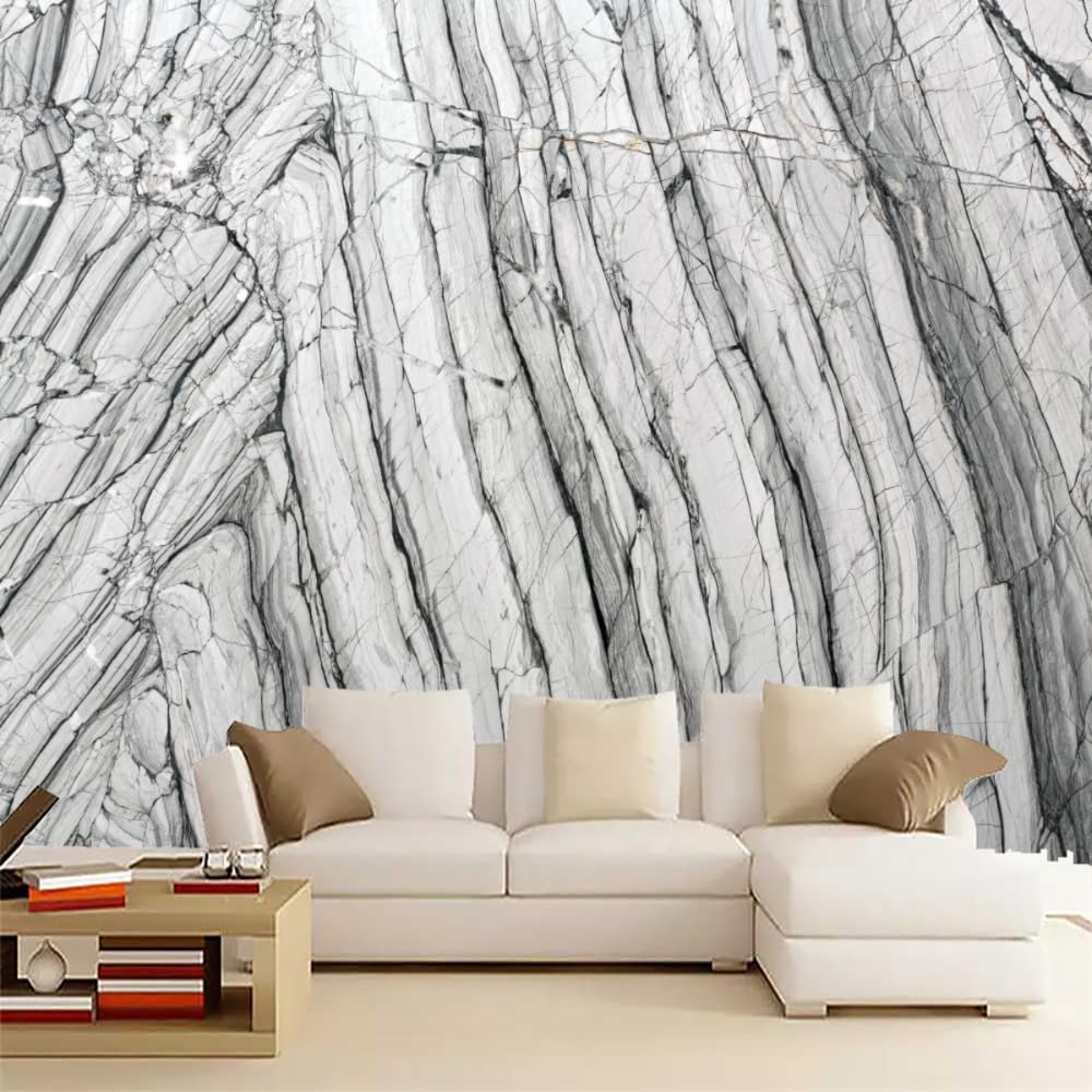 ELGADO Marble Photos Wall Mural, Classic Texture Murals High Resolution Pictures Poster,Large Wallpaper Mural Wall Decor for Bedroom Living Room Tv Background Room Decor,116' W x91 H