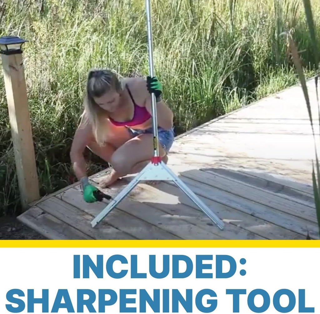 Jenlis Weed Razer Express, Lake Weed Cutter, Compact Aquatic Pond Plant Cutting Tool, Sharp Razor Blades Shear Cattail, Reed, Phragmites Lilly & Chara Algae, 30' Inch Cut Width, 25 Foot Throw Rope
