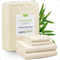 Cariloha Classic 100% Organic Bamboo Viscose Sheets - 4-Piece Full Sheet Set - 18 in Extra Deep Pockets - Soft, Cooling, Hypoallergenic Sheets - Oeko-TEX Standard 100 - Ivory