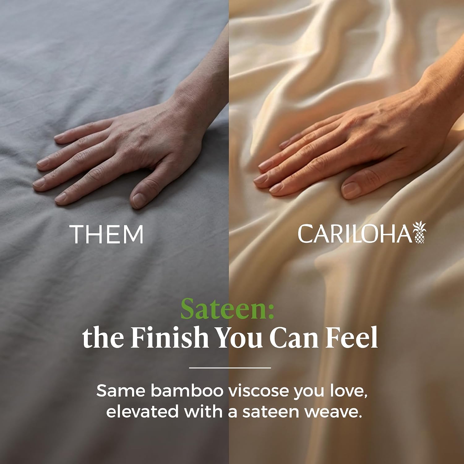 Cariloha Resort 100% Organic Bamboo Viscose Sheets - 4-Piece Queen Sheet Set - 18 in Extra Deep Pockets - Sateen Weave, Cooling, Hypoallergenic Luxury Sheets - Oeko-TEX Standard 100 - Coconut Milk