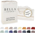 Bella Coterie Luxury Bamboo Viscose 34' Split Top King Size Sheet Set | 1 Fitted Sheet for Sleep Number & Adjustable Beds | 100% Organically Grown | Cooling & Soft | 18' Deep Pocket [Ivory]