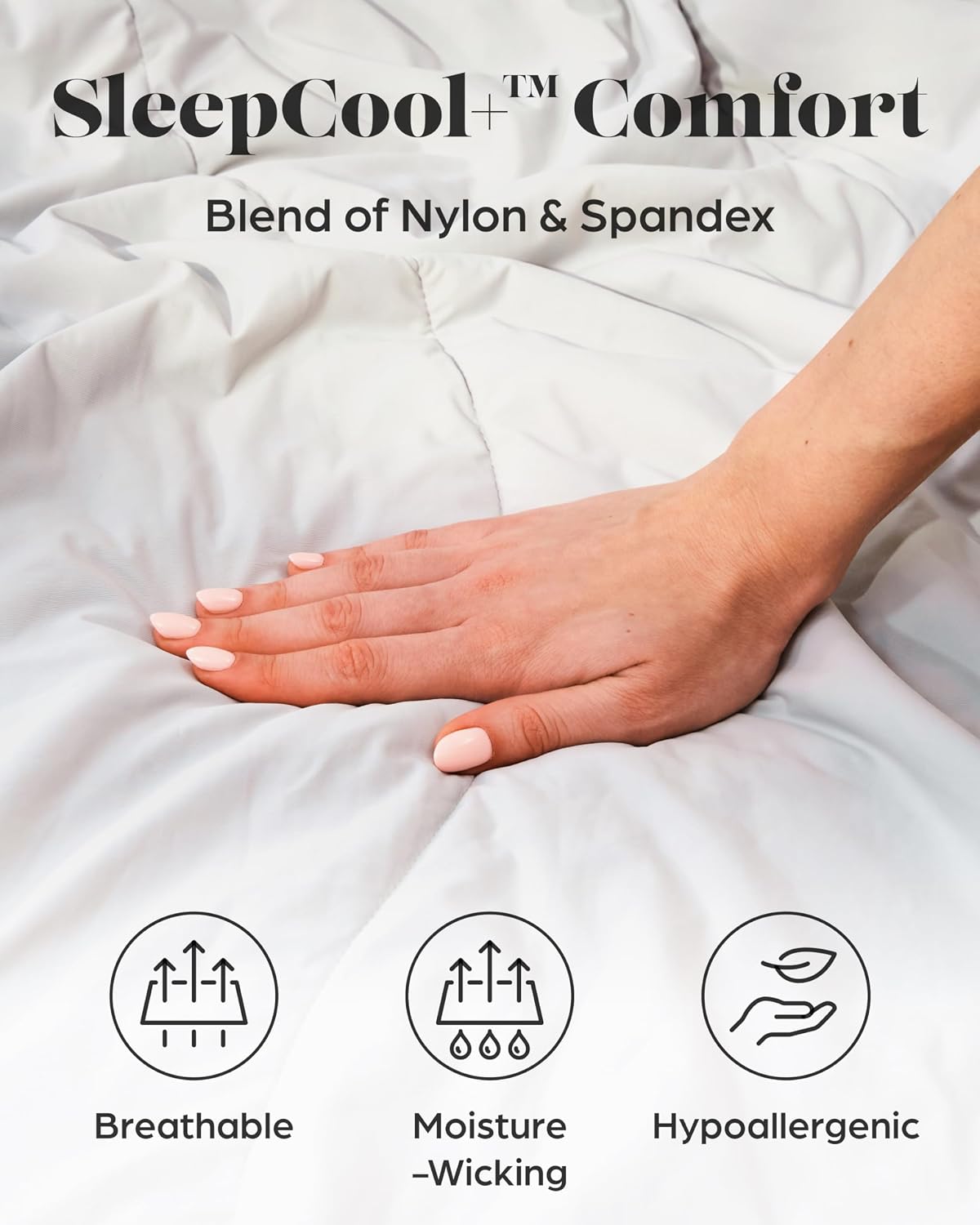 Lavish Comforts Cooling Comforter Queen Size 90x90, Cooling Blanket for Hot Sleepers & Night Sweats, Breathable Lightweight All Season Bedding Comforter, Soft Light Grey Duvet Insert