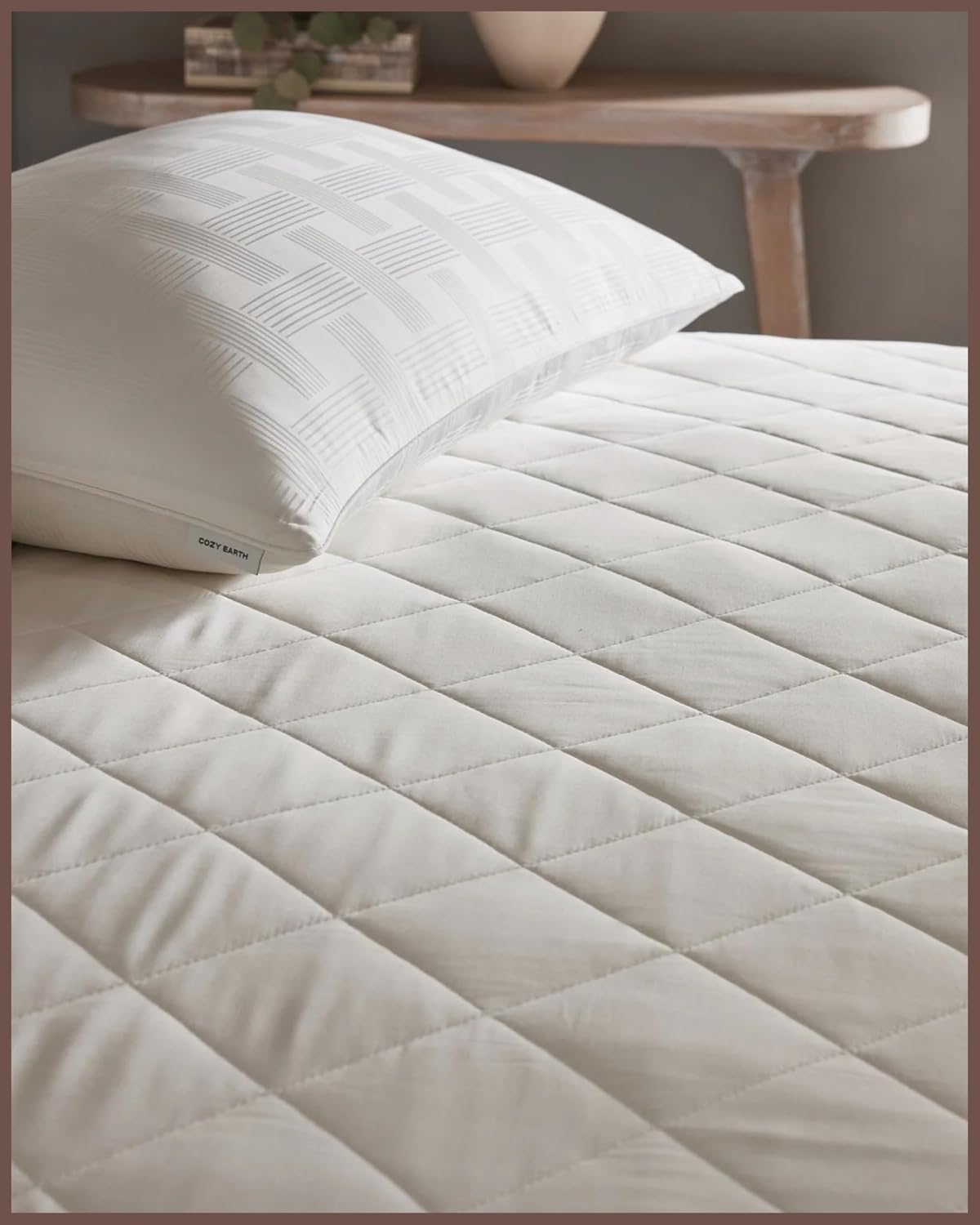 Cozy Earth Twin Size Mattress Pad - 100% Viscose from Bamboo Cooling Mattress Cover - Lightweight Temperature Regulating Bed Pad with 360-Degree Elastic Hem - Fits Mattresses up to 20'