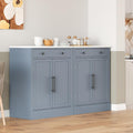 Modern Kitchen Pantry Storage Cabinet, Buffet Food Storage, Buffet Cabinet with 2 Adjustable Shelves and 2 Door Shelves, Set of 2