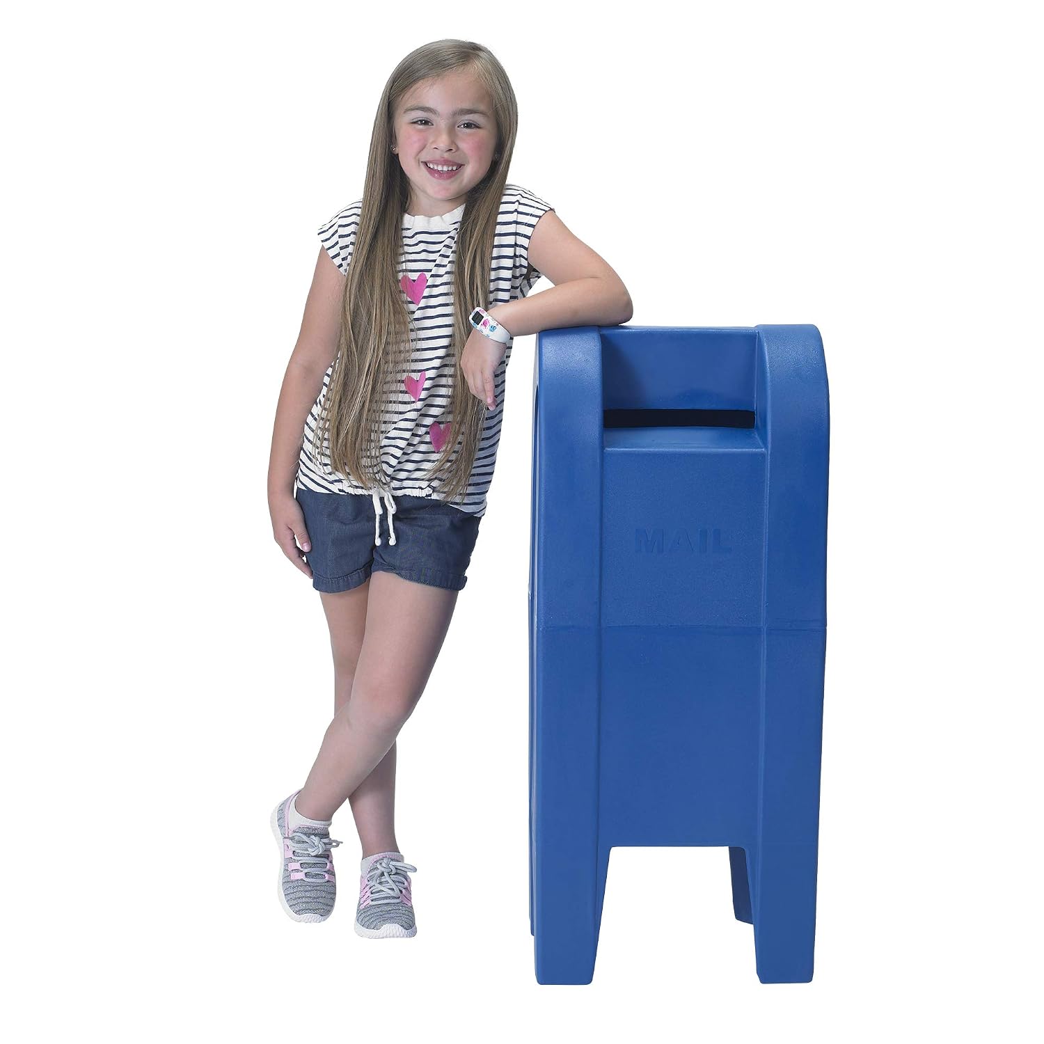 Children's Factory Post Mailbox for Outside, Kids Playhouse Accessories, Classroom, Daycare, Playground, Pretend Play, Blue