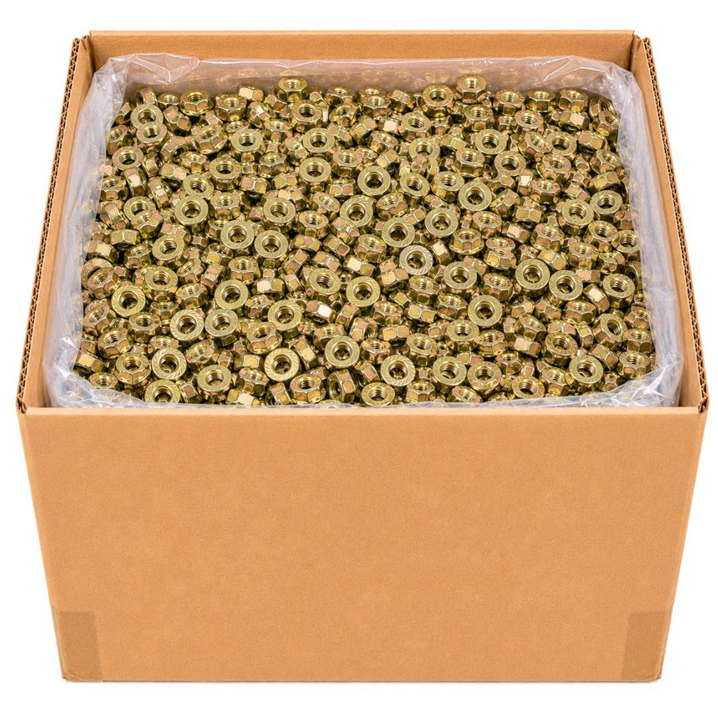 3/8'-16 Serrated Flange Nuts (1,900 Case) – Grade 8 Mechanical Locking Nuts Coarse Thread for Vibration & Shock SAE J995 0.375'