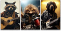 YONICA 3 Panel Animal Band Canvas Wall Art for Home Music Decor - Funny Animals Playing Musical Instruments Modern Cool Wall Picture Print On Canvas HD Giclee Artwork Ready to Hang - 24'x32'x3 Panels