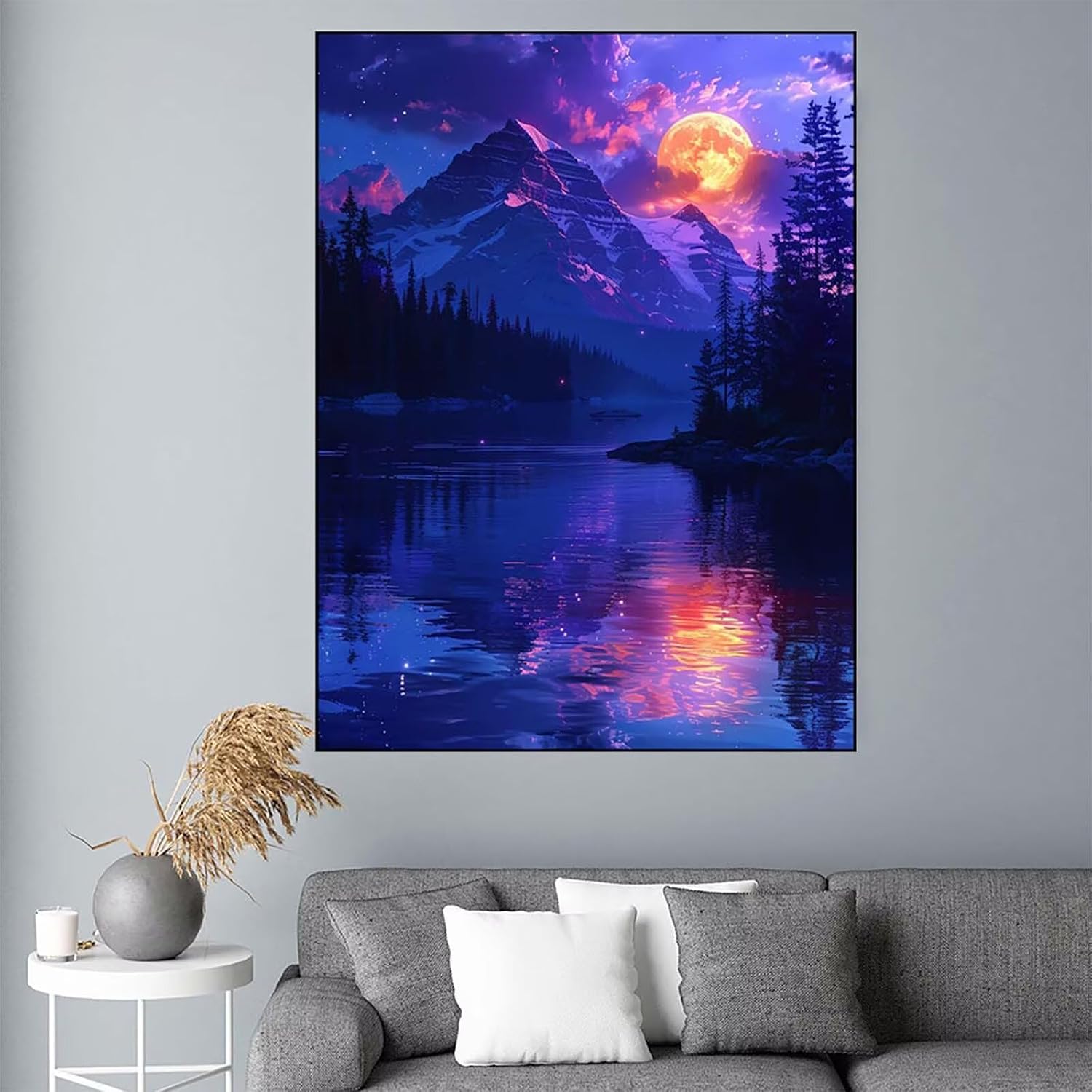Diamond Art Mountain Diamond Painting Landscape Dimond Art Painting for Adults Beginners, 5D Crystal Gem Crafts Mosaic Kits for Adults Hobbies for Women Gifts, Room Decor, 40 X 54 Inch Canvas -zjn2635