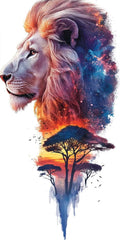 Diamond Art Kits for Adults Lion Diamond Painting Kits, DIY Round Tree Full Drill Dimond Art Paintings Crystal Rhinestones Crafts for Adults for Gift Home Wall Decor, Large Size 36 x 72 Inch, Model927