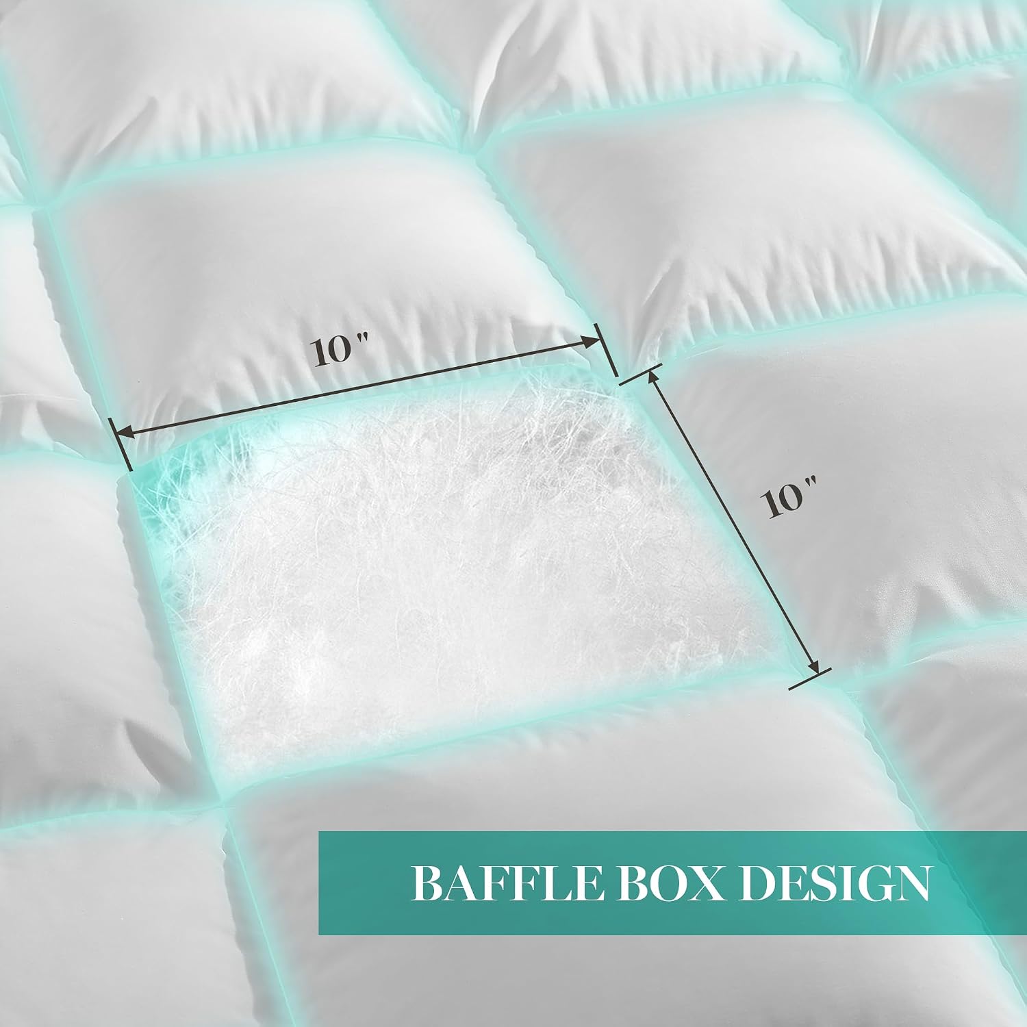 Martha Stewart White Goose Feather Down Fiber Comforter Queen Size- All Season Duvet Insert, Noiseless Fabric with 51oz Filled Luxury Cloud Fluffy Bed Comforter with 8 Corner Loops, White 90x90inch