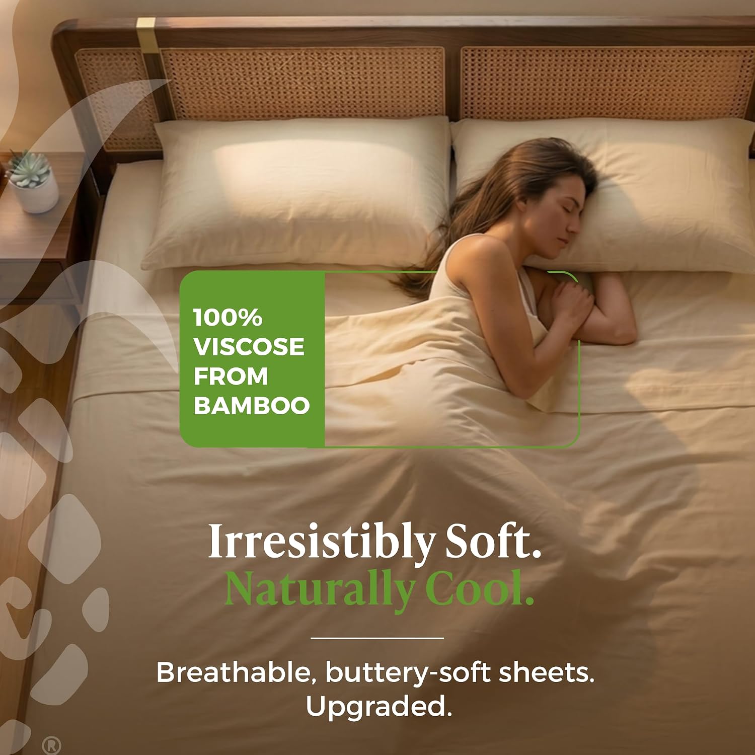 Cariloha Classic 100% Organic Bamboo Viscose Sheets - 4-Piece King Sheet Set - 18 in Extra Deep Pockets - Soft, Cooling, Hypoallergenic Sheets - Oeko-TEX Standard 100 - Ivory