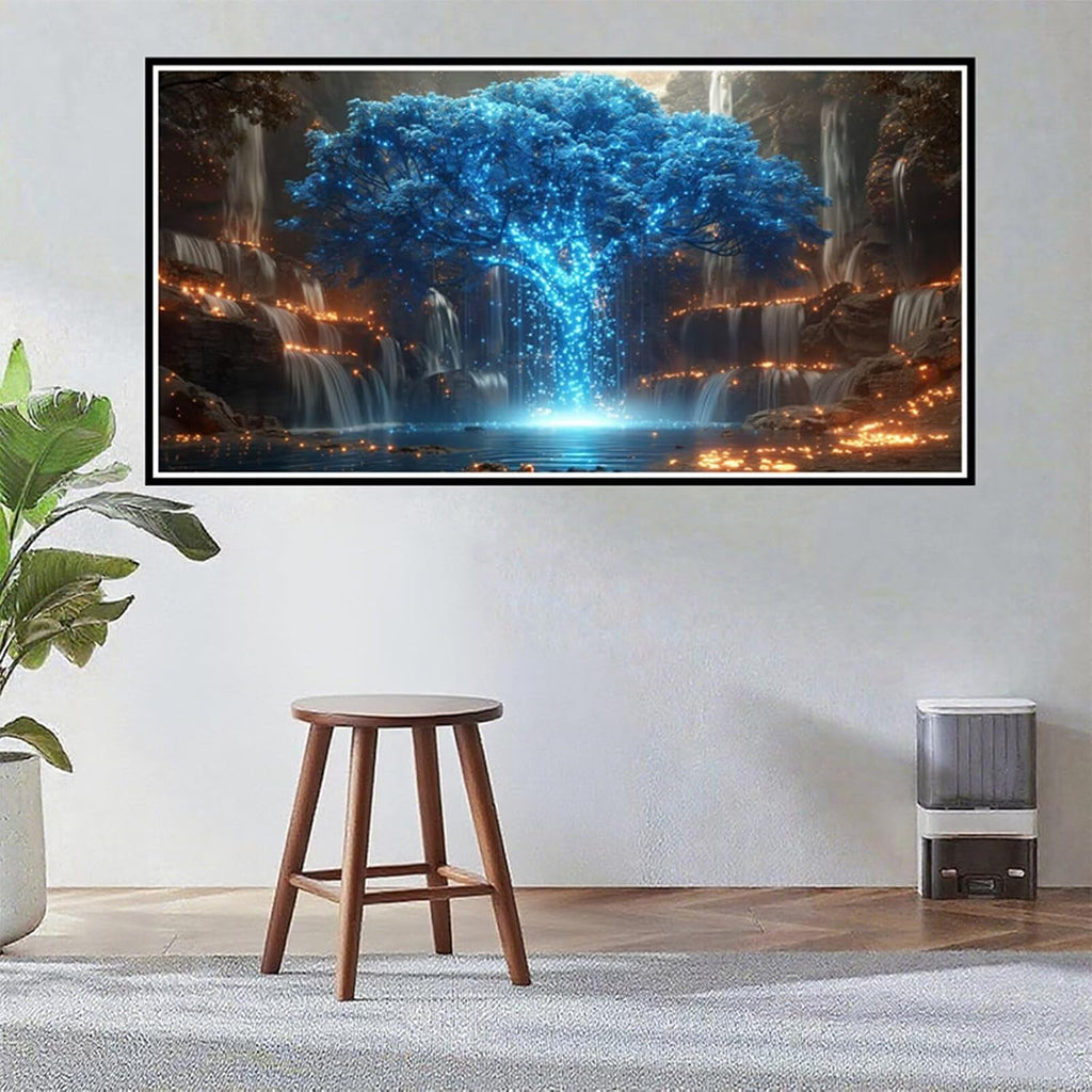 Diamond Painting Tree Diamond Art Kits for Adults, Dimond Art Paintings Waterfall Paint by Numbers Kit for Beginner, DIY Full Drill Gem Arts and Crafts Painting, Home Wall Decor 40x88 Inch R2-995