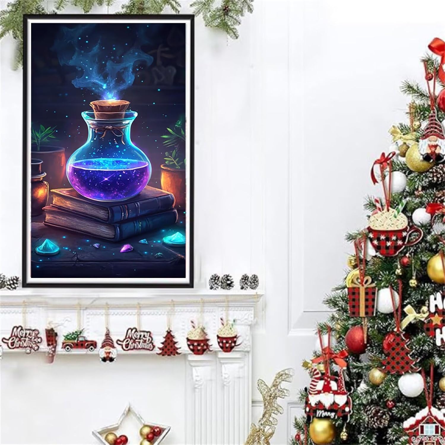 Diamond Art Kits for Adults Magic Diamond Painting Kits, 5D DIY Square Book Full Drill Dimond Art Paintings Crystal Rhinestones Crafts for Adults for Home Wall Decor, Large Size 36 x 72 Inch, Model858