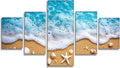 Ocean Diamond Art 5 Piece Diamond Painting Beach 5D DIY Full Round Drill Dimond Art Paintings Rhinestones Crafts for Adults Gem Painting for Home Decor, Large Artwork for Wall 40 x 80 Inch, Model213