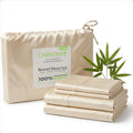 Cariloha Resort 100% Organic Bamboo Viscose Sheets - 4-Piece Queen Sheet Set - 18 in Extra Deep Pockets - Sateen Weave, Cooling, Hypoallergenic Luxury Sheets - Oeko-TEX Standard 100 - Coconut Milk