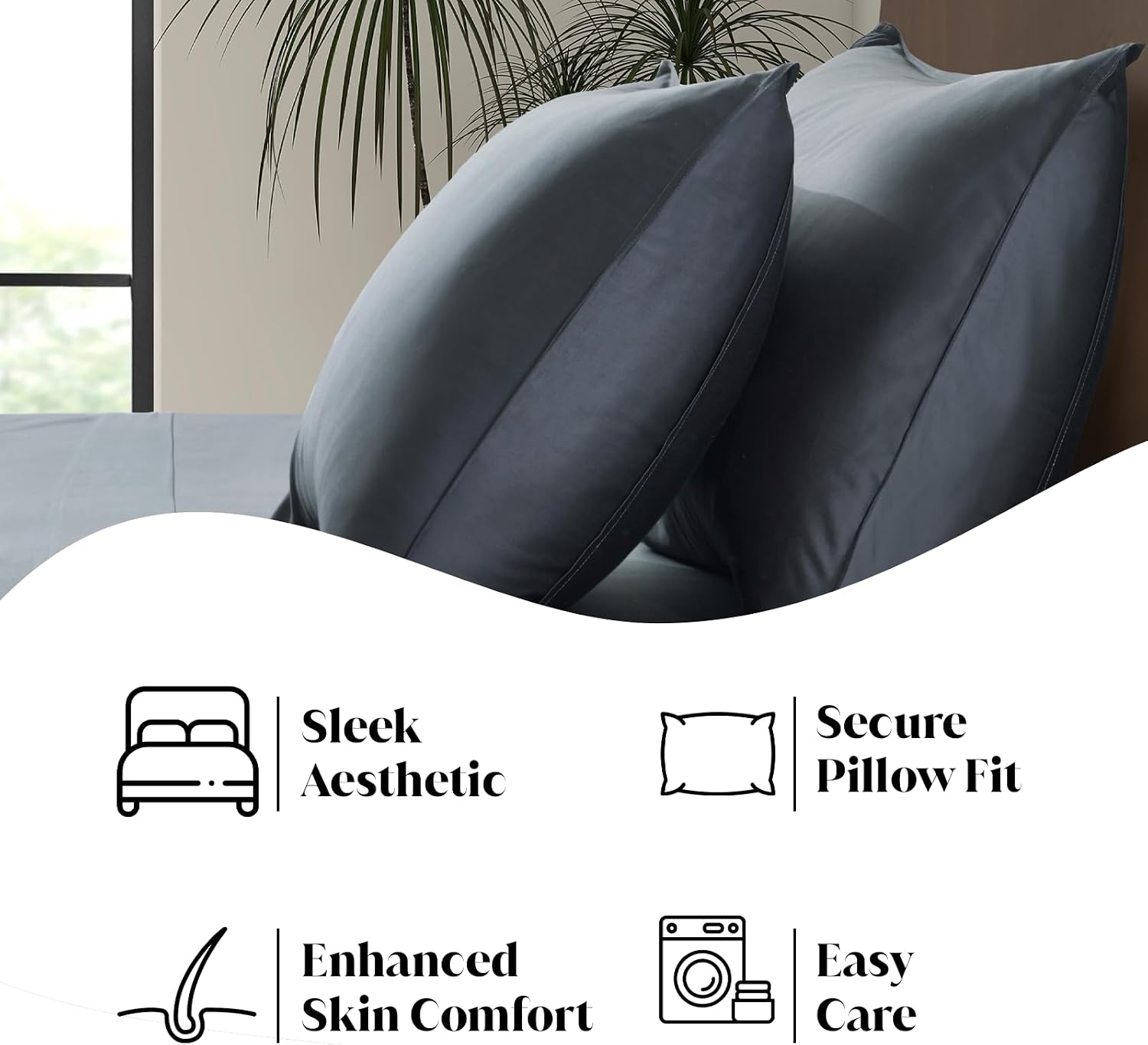 |Twin Size Sheet Set | Organically Grown | Ultra Soft & Cooling |100% Viscose | 17' Deep Pocket [Charcoal Grey]