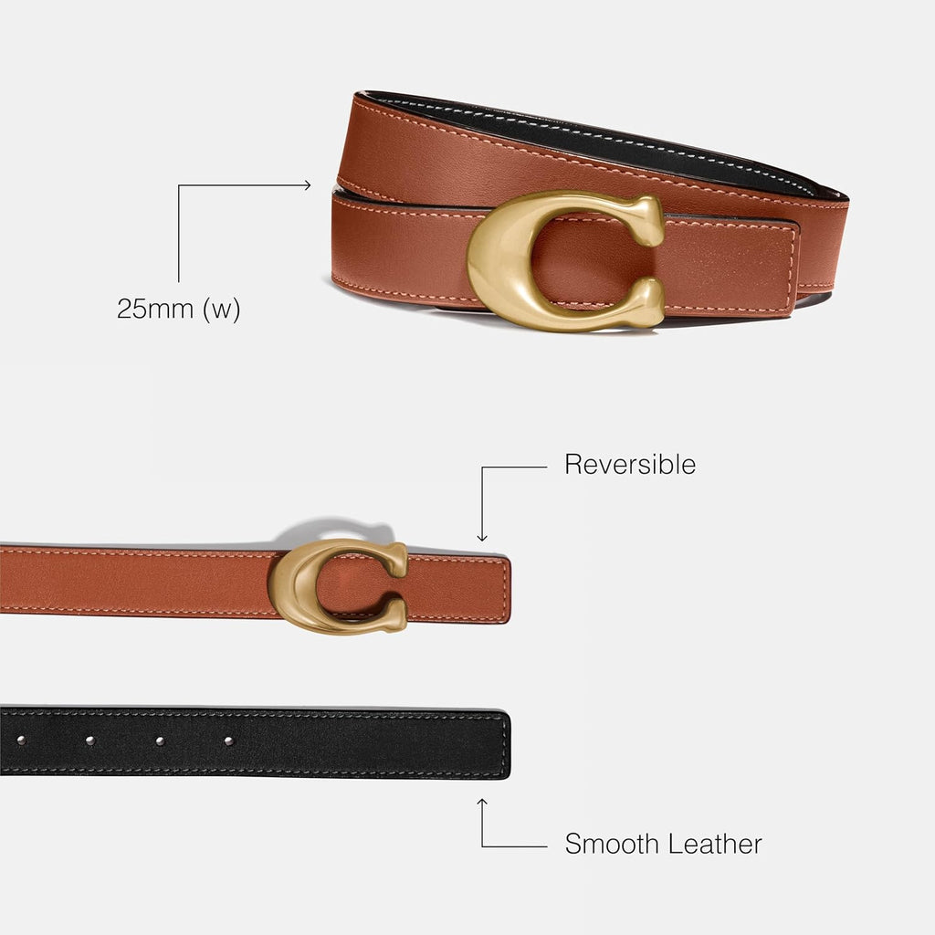 COACH 25mm Sculpted C Reversible Belt
