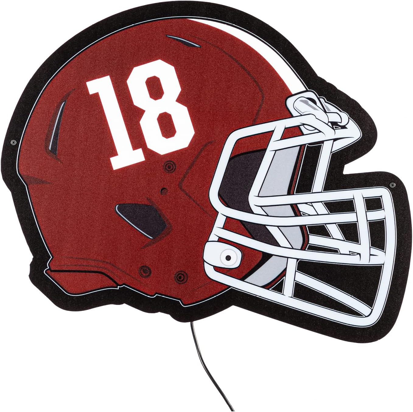 Team Sports America Evergreen NCAA University of Alabama Ultra-Thin LED Light Wall Sign Decor | Full Size Replica Helmet | 19.5 x 15 Inches | Made in the USA