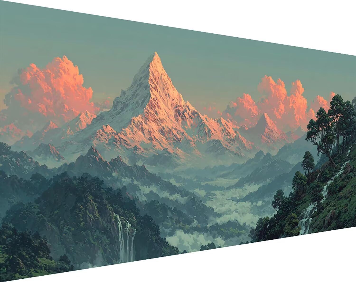 Landscape Dimond Painting Kit, Mountain Diamond Art Kits for Adults, 5D Square Full Dirll Crystal Dots Gem Art Paintings Embroidery Crafts Picture Beginners for Home Wall Decor Gifts 32x64in s0-7c