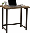 Pomona 32-Inch Compact Writing Desk with Solid Wood Top and Metal Frame – Rustic Industrial Style Small Home Office Desk with Durable Lacquer Finish and Floor Levelers by Alaterre Furniture (Natural)