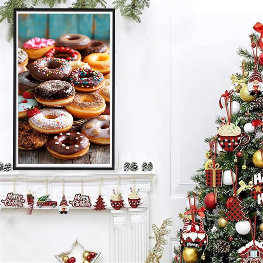 Diamond Art Kits for Adults Donut Diamond Painting Kits, 5D DIY Square Kitchen Full Drill Dimond Art Paintings Rhinestones Crafts for Adults for Gift Home Wall Decor, Large Size 36 x 72 Inch, Model738