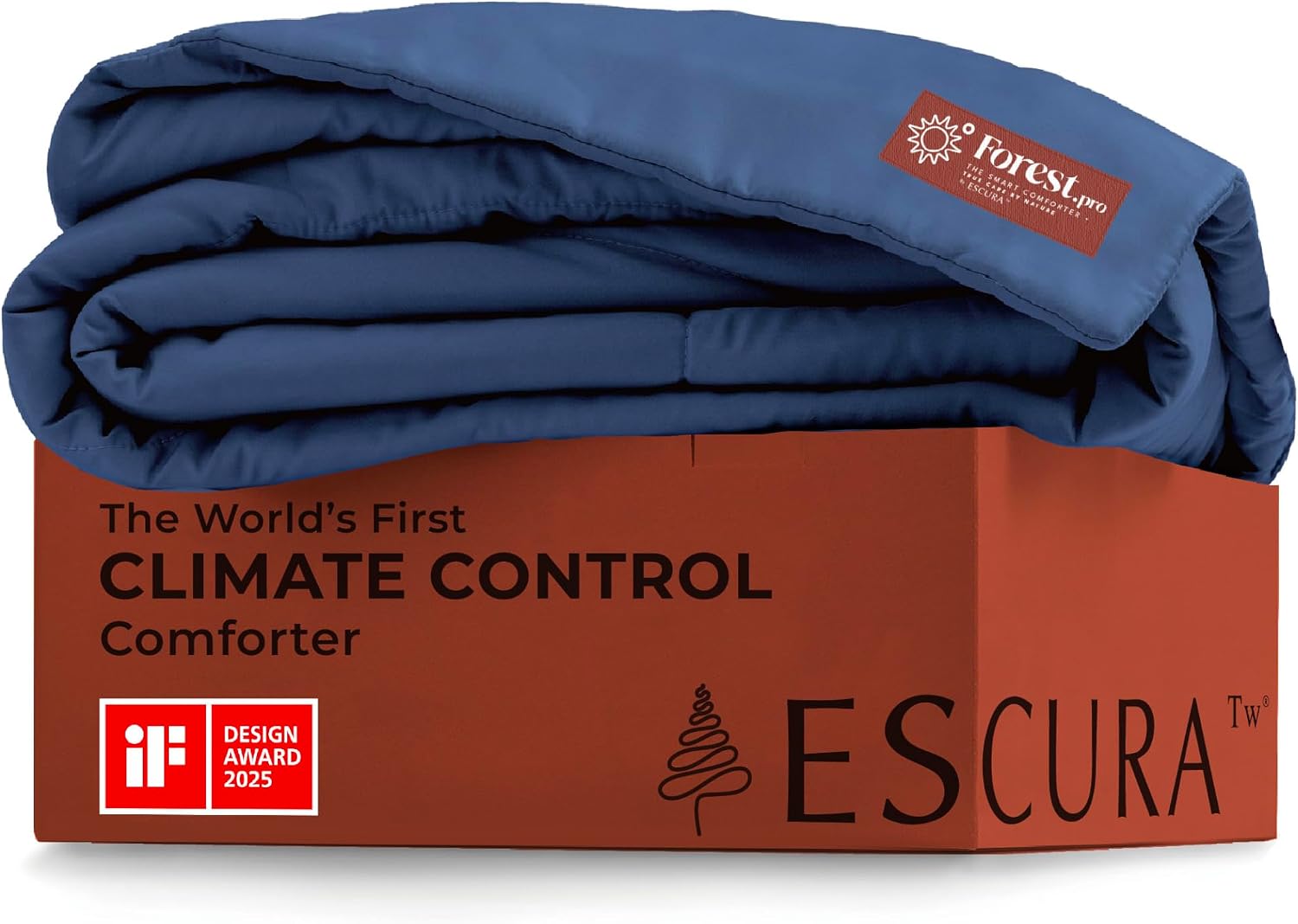 ESCURA Tw® Climate Control Comforter, Twin/Twin XL, German Patented PCM Down Alternative All-Season Design for Hot Sleepers & Night Sweats, Bamboo Lightweight Breathable Hypoallergenic Blanket