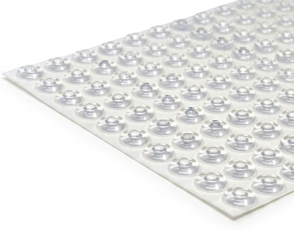 Bumper Specialties Self Adhesive Bumper Feet 0.50' x 0.20' (12.7mm x 5.1mm) Clear Pyramid Soft Polyurethane Pads for Cabinet Door Sound Dampening, 5,000 Pieces per Box, BS58SD