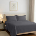 Carressa Linen 100% Egyptian Cotton Sheets California King Size - 1200 Series Rose Collection Cal King Sheets (4 PC, Dark Grey), Silky Soft, Cooling, Sateen Weave 17' Deep Pocket Hotel Bed Set