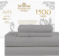 Bluemoon Homes 100% Egyptian Cotton Sheets Queen Size Sheet Set, Luxury Deep Pocket Queen Sheet, 1500 Series Soft & Ultra Smooth, 4 Piece Cool Durable Bedding Sheets & Pillowcases - Dark Grey