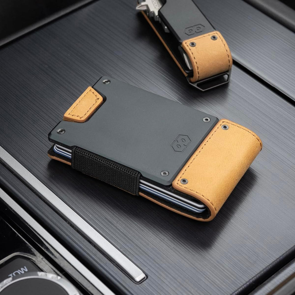 PROOF Wallet | Slim Minimalist Wallets for Men | Leather & Metal | RFID Wallet | Front/Back Pocket | Gift Box | Veteran Owned