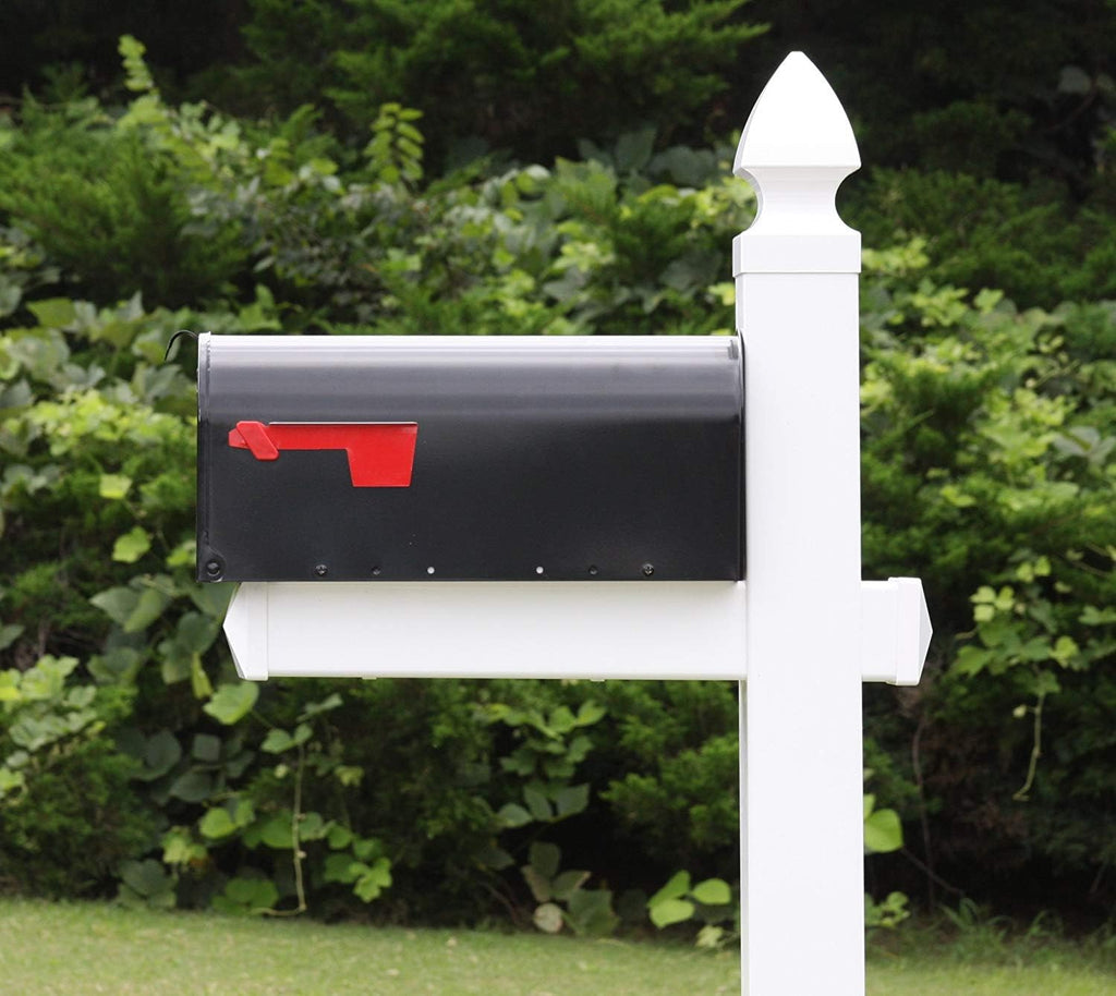 4Ever Products The Richmond Vinyl/PVC Mailbox Post No Dig System - White (Includes Mailbox)
