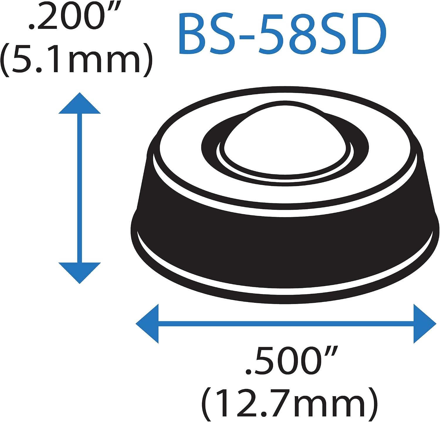 Bumper Specialties Self Adhesive Bumper Feet 0.50' x 0.20' (12.7mm x 5.1mm) Clear Pyramid Soft Polyurethane Pads for Cabinet Door Sound Dampening, 5,000 Pieces per Box, BS58SD