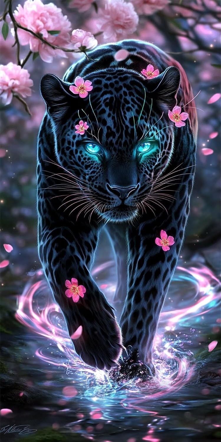 Diamond Art Kits for Adults Leopard Diamond Painting Kits, 5D DIY Square Dream Full Drill Dimond Art Paintings Rhinestones Crafts for Adults for Gift Home Wall Decor, Large Size 36 x 72 Inch, Model798