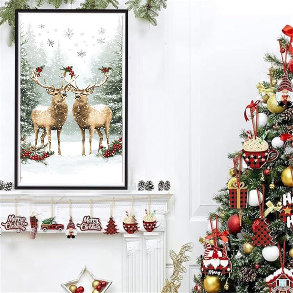 Diamond Art Kits for Adults Deer Diamond Painting Kits, 5D Square Snow Full Drill Dimond Art Paintings Crystal Rhinestones Crafts for Adults for Gift Home Wall Decor, Large Size 40 x 80 Inch, Model978