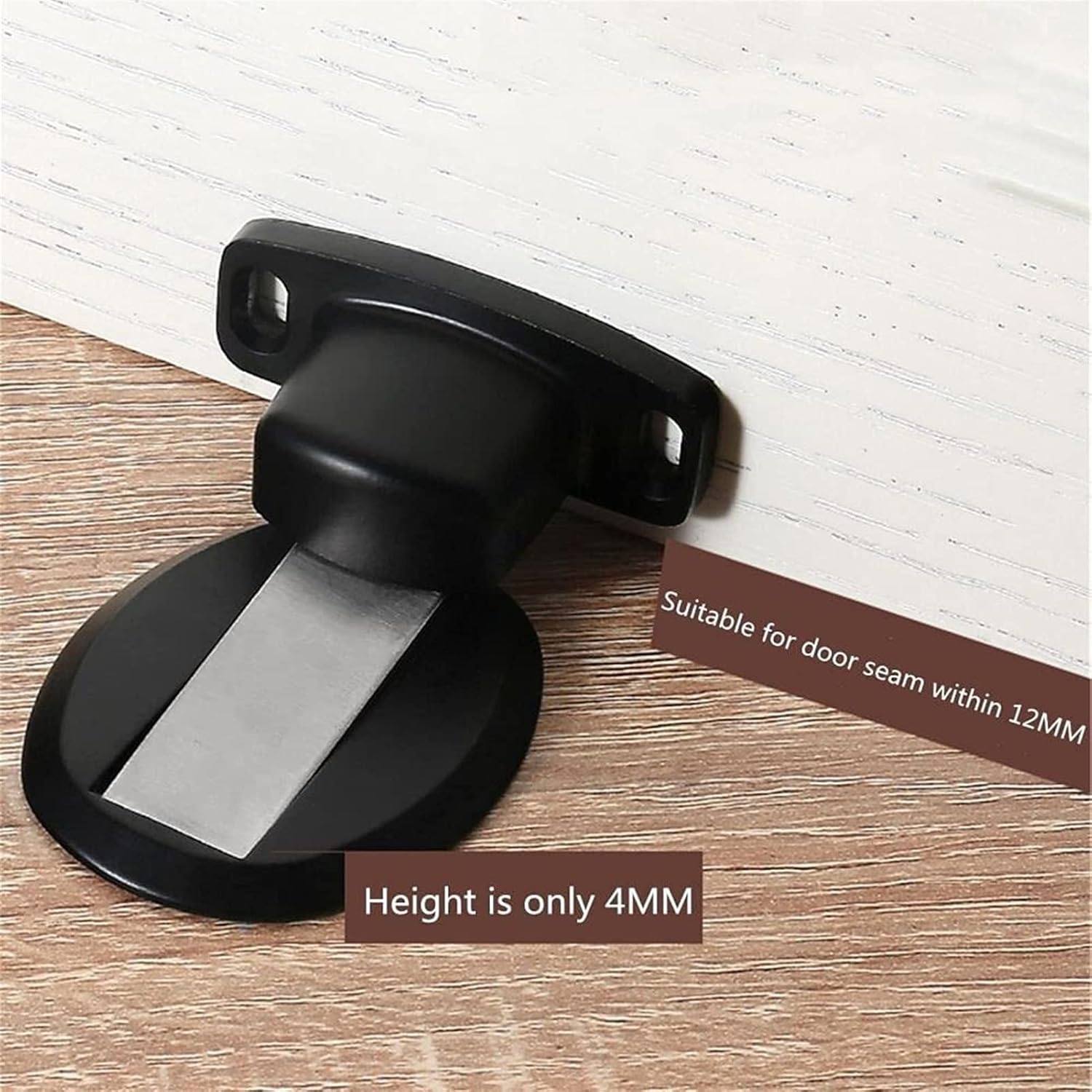 Door Stops,Wedge Stopper stoppers for skirtings Doorstop Rubber Floor Jammer, Magnetic Door Stopper, Invisible Landing Installation of Anti-Collision Door Stop,Red Bronze (Color : Black) (Black )