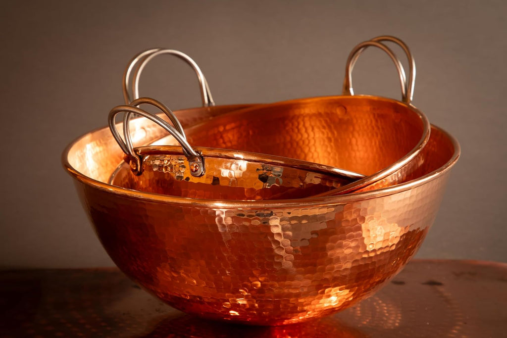 Sertodo Solid Copper Mixing Bowl | 1.5 qt, 8-inch Diameter | 100% Pure Hammered Copper Bowl for Kitchen, Baking & Cooking | Large Mixing Bowls for Whisking, Beating & Serving