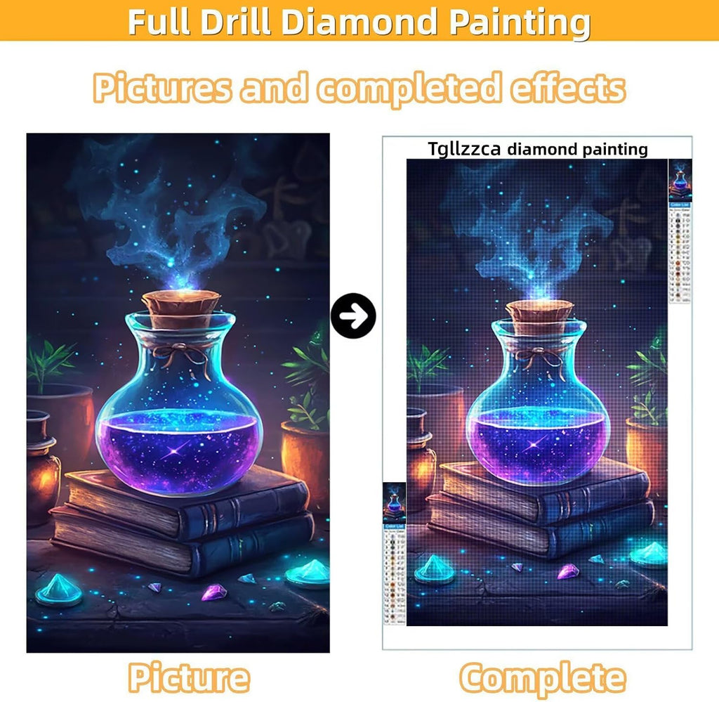 Diamond Art Kits for Adults Magic Diamond Painting Kits, 5D DIY Square Book Full Drill Dimond Art Paintings Crystal Rhinestones Crafts for Adults for Home Wall Decor, Large Size 36 x 72 Inch, Model858