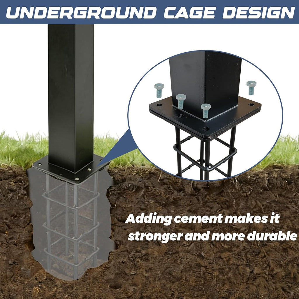 Outside Metal Mailbox Post, 34 inch In-Ground Heavy Duty Mailbox Pillar, Universal mounting Panel fits Most mailboxes. Suitable for Residential Roadside mailboxes