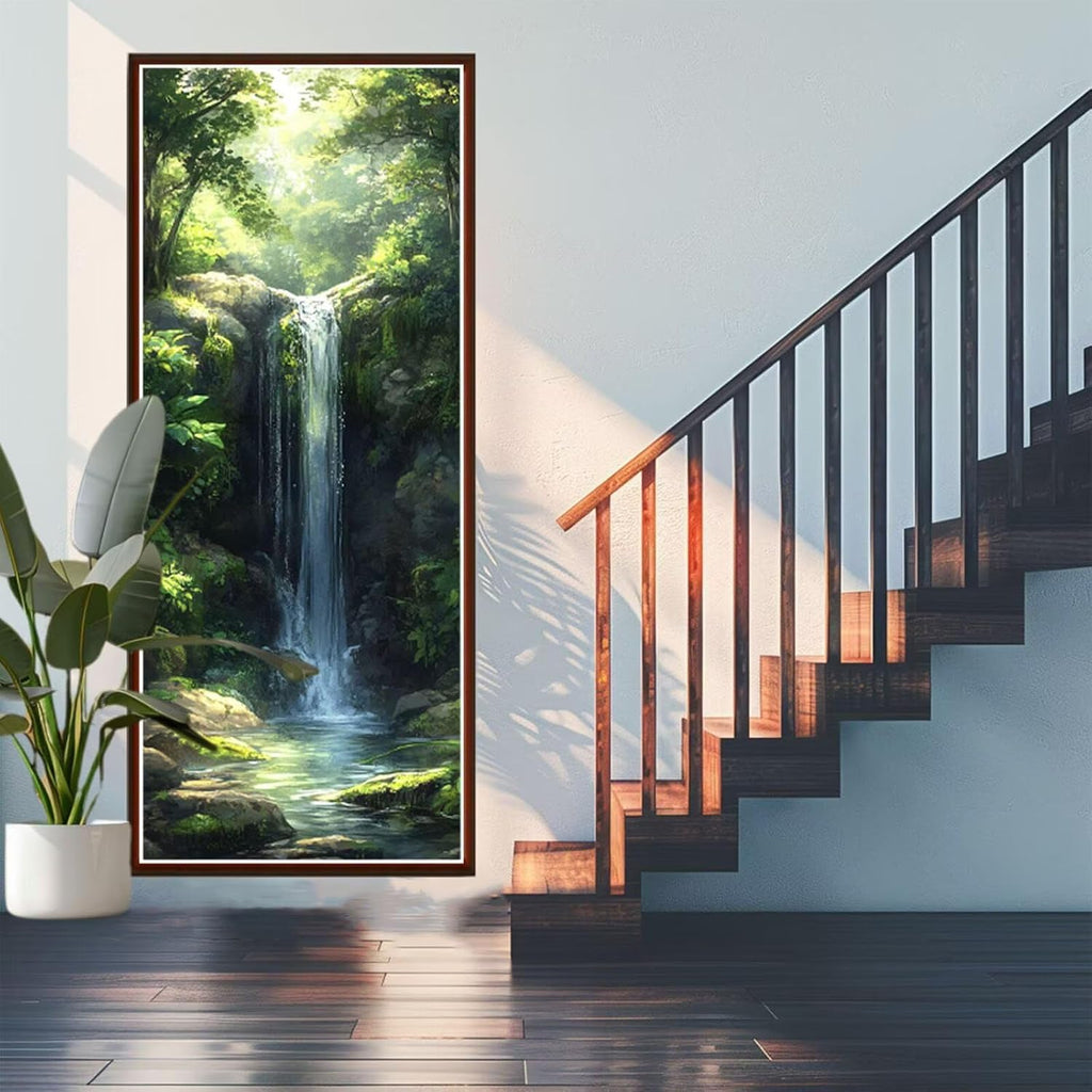 Waterfall Diamond Art Kits for Adults,Large Diamond Painting Forest Dimond Art Paintings by Numbers Kit for Beginner,90x36in Diamonds Pictures Crystal Arts Crafts for Room Decor,Gifts for Women Z1-958