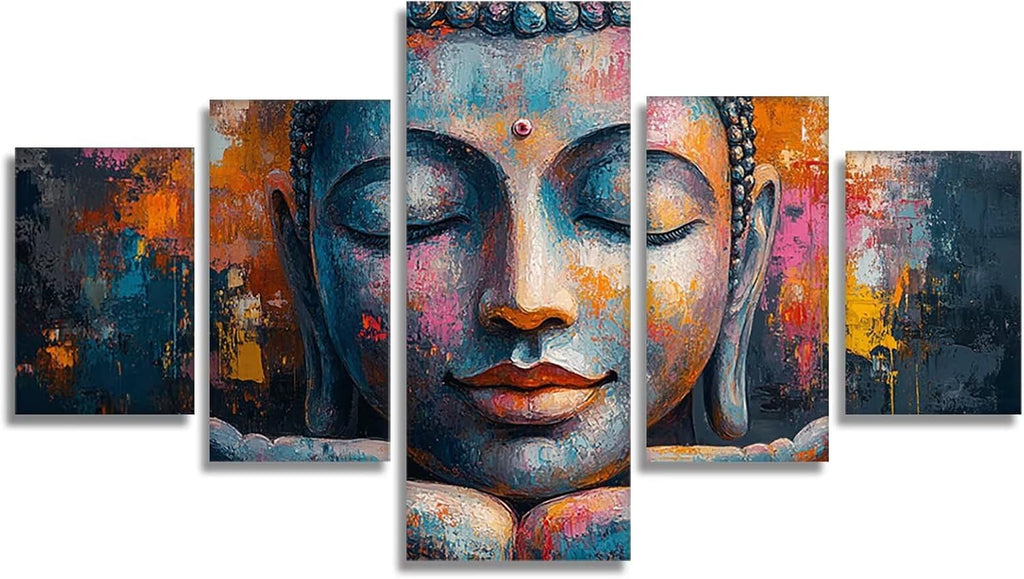 Graffiti Diamond Art 5 Piece Diamond Painting Zen 5D DIY Full Square Drill Dimond Art Paintings Rhinestones Crafts for Adults Gem Painting for Home Decor, Large Artwork for Wall 40 x 80 Inch, Model96